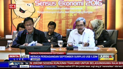 Neraca Perdagangan September Surplus USD 1,22 Miliar