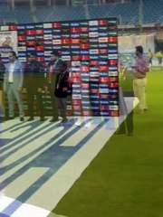 Misbah-ul-Haq at the man of the match presentation at the end of the 1st Test in Dubai!