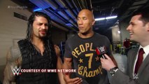 Roman Reigns celebrates with The Rock after winning the Royal Rumble Match - WWE Network