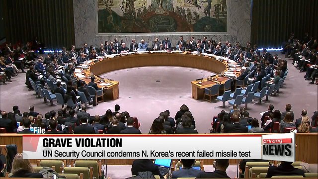 UN Security Council condemns N. Korea's failed ballistic missile test