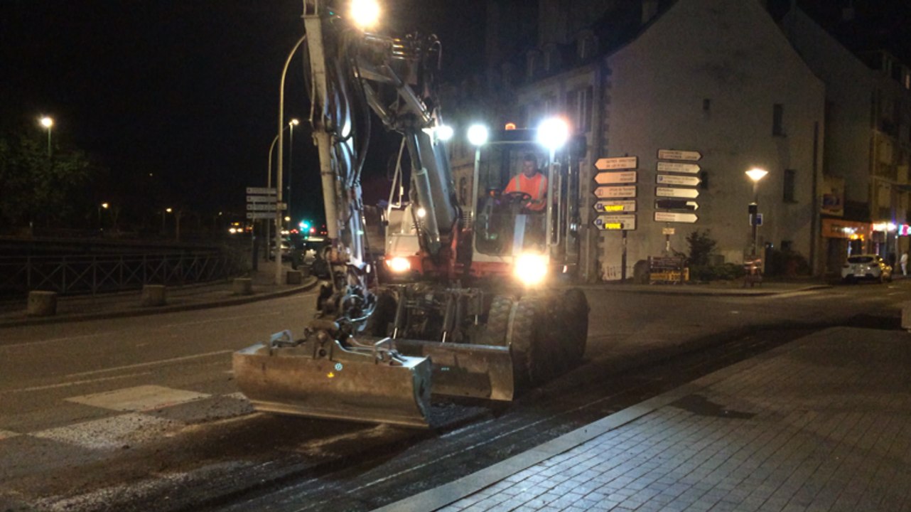 Travaux de nuit sur les quais de l'Odet