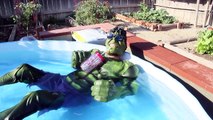 Hulk vs Spiderman | Summer Pool Party | Superhero Battle in Real Life!
