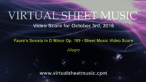 Gabriel Faure's Sonata in D minor Op. 109 - Cello and Piano Sheet Music Video Score