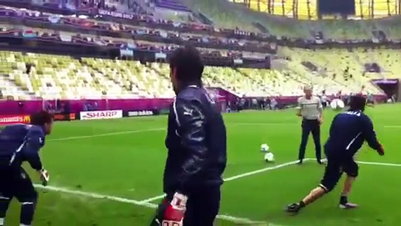 Gianluigi Buffon techniques at Goalkeeper training session ITALIA