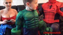 Spiderman cartoon Spiderman Vs Wonder Woman Vs Hulk - Real Life Superhero battle - bad temper