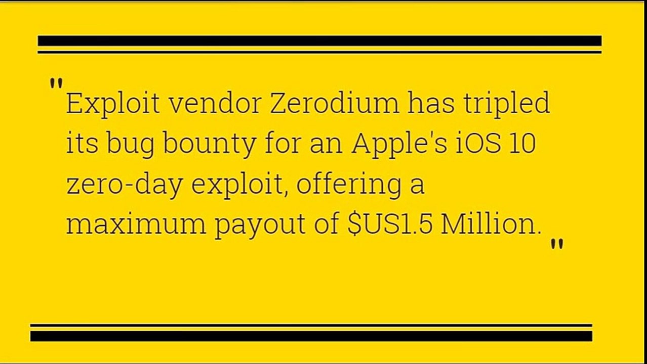 Zerodium Offers $1.5 Million Bounty For iOS Zero Day Exploits | CR Risk Advisory