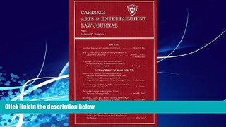 Free [PDF] Downlaod  Cardozo Arts   Entertainment Law Journal - 2009 (Volume 27, Number 1) READ