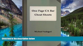 Must Have  One Page CA Bar Cheat Sheets - COMMUNITY PROPERTY  READ Ebook Full Ebook