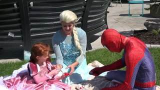 Frozen Elsa Eats Spiderman vs Maleficent In Real Life ft Princess Anna Pregnant, Spiderbaby, Joker