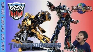 TRANSFORMERS Optimus Prime and Bumblebee at Universal Studios Hollywood | Liam and Taylor's Corner