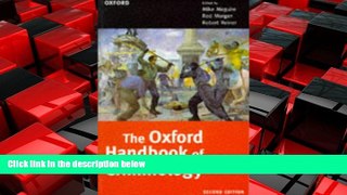 FREE PDF  The Oxford Handbook of Criminology READ ONLINE