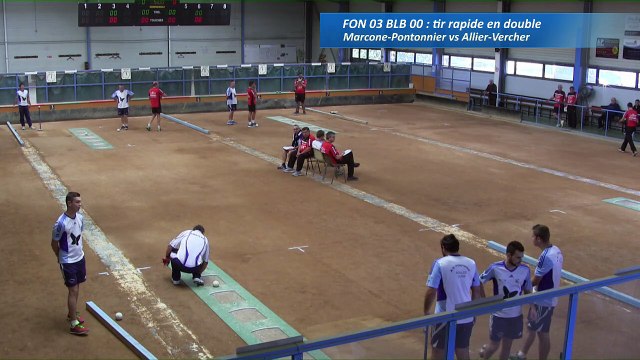 Tir rapide en double, premier tour, Club Elite Masculin, J2, Fontaine contre Balaruc, Sport Boules, saison 2016-2017