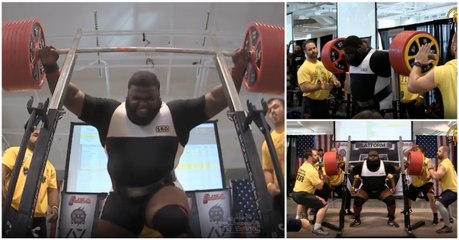 Fez agachamento com 456kg e bateu o recorde mundial... WTF!