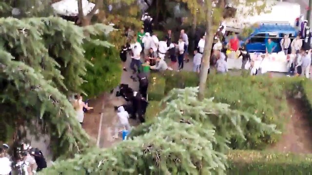 Affrontements entre supporters du Legia et policiers espagnols - Real Madrid vs. Legia