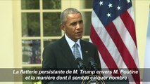 Obama: La flatterie de Trump envers Poutine est 
