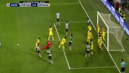 Bruno Cesar Goal HD -    Sporting	1-2	Dortmund 18.10.2016