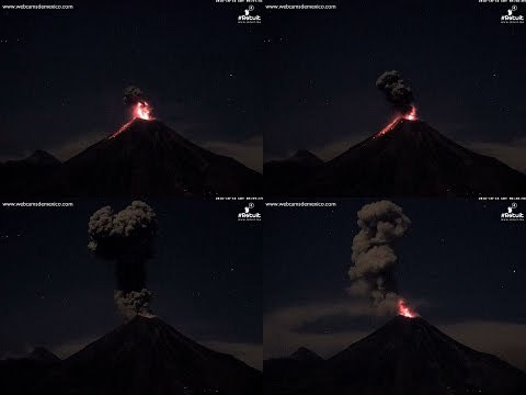 Colima Volcano Sends Plumes of Smoke, Ash Into Night Sky