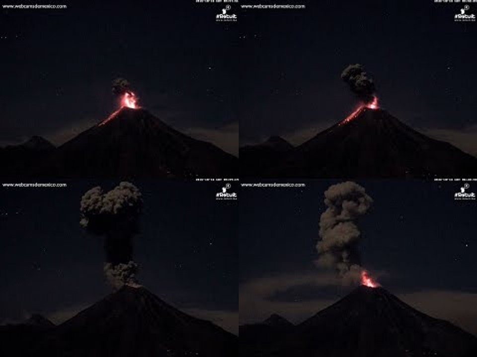 Colima Volcano Sends Plumes of Smoke, Ash Into Night Sky