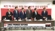 S. Korean gov't, ruling party agree on necessity of completing missile defense systems