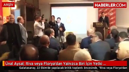 Ünal Aysal: Riva veya Florya'dan Yalnızca Biri İçin Yetki Verilmeli