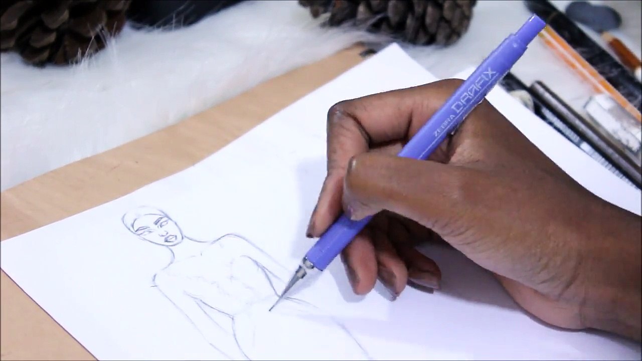 Evening gown drawing| Fashion illustration