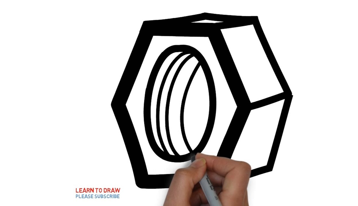 Easy Step For Kids How To Draw a Metal Nut