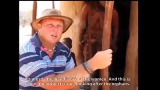 Himba tribes life at small african village red skin woman