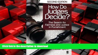 FAVORIT BOOK How Do Judges Decide?: The Search for Fairness and Justice in Punishment READ EBOOK