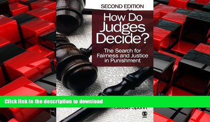 FAVORIT BOOK How Do Judges Decide?: The Search for Fairness and Justice in Punishment READ EBOOK