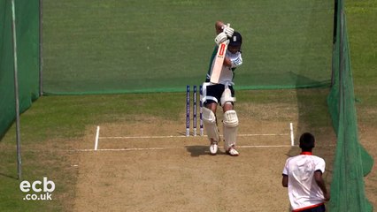 Alastair Cook looking solid in the nets