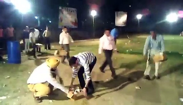 After AAP MLA Candidate Paramjit Sachdeva rally at Hoshiarpur AAP Volunteers removing Garbage on the Ground.