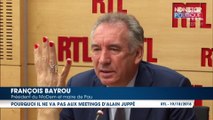 François Bayrou explique pourquoi il ne participe pas aux meetings d’Alain Juppé