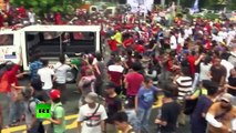 Police run over protestors with truck in Manila