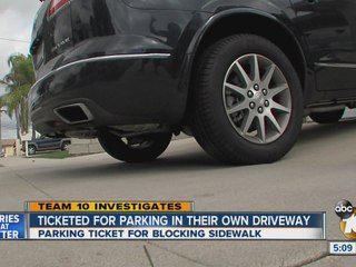 Ticketed for parking in their own driveway