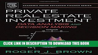 [EBOOK] DOWNLOAD Private Real Estate Investment: Data Analysis and Decision Making (Academic Press