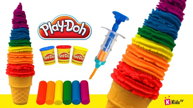 Colors for children kids to learn, learning Rainbow colors Ice cream with Play Doh