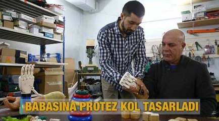 Babasına protez kol tasarladı