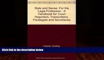 Books to Read  Style and Sense: For the Legal Profession : A Handbook for Court Reporters,
