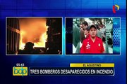 Tres bomberos desaparecidos en incendio registrado en El Agustino