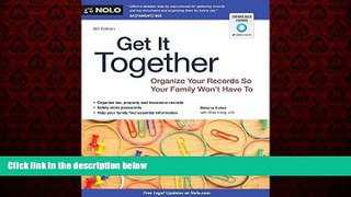 READ book  Get It Together: Organize Your Records So Your Family Won t Have To  FREE BOOOK ONLINE
