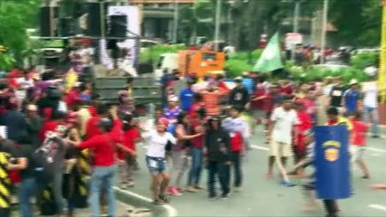 Police Van Rams Protesters At Anti-U.S. Demonstration