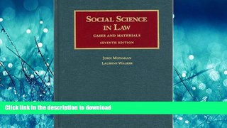 READ THE NEW BOOK Social Science in Law, Cases and Materials, 7th (University Casebook)