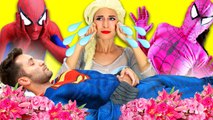 Is Superman DEAD- w- Spiderman & Frozen Elsa VS Mad Scientist! baby Spiderman Superhero video