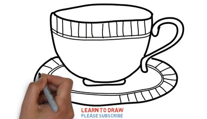 How to draw a cup of tea for kids step by step