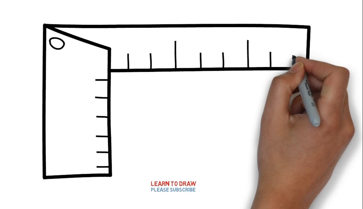 How to draw a ruler elbow for kids step by step