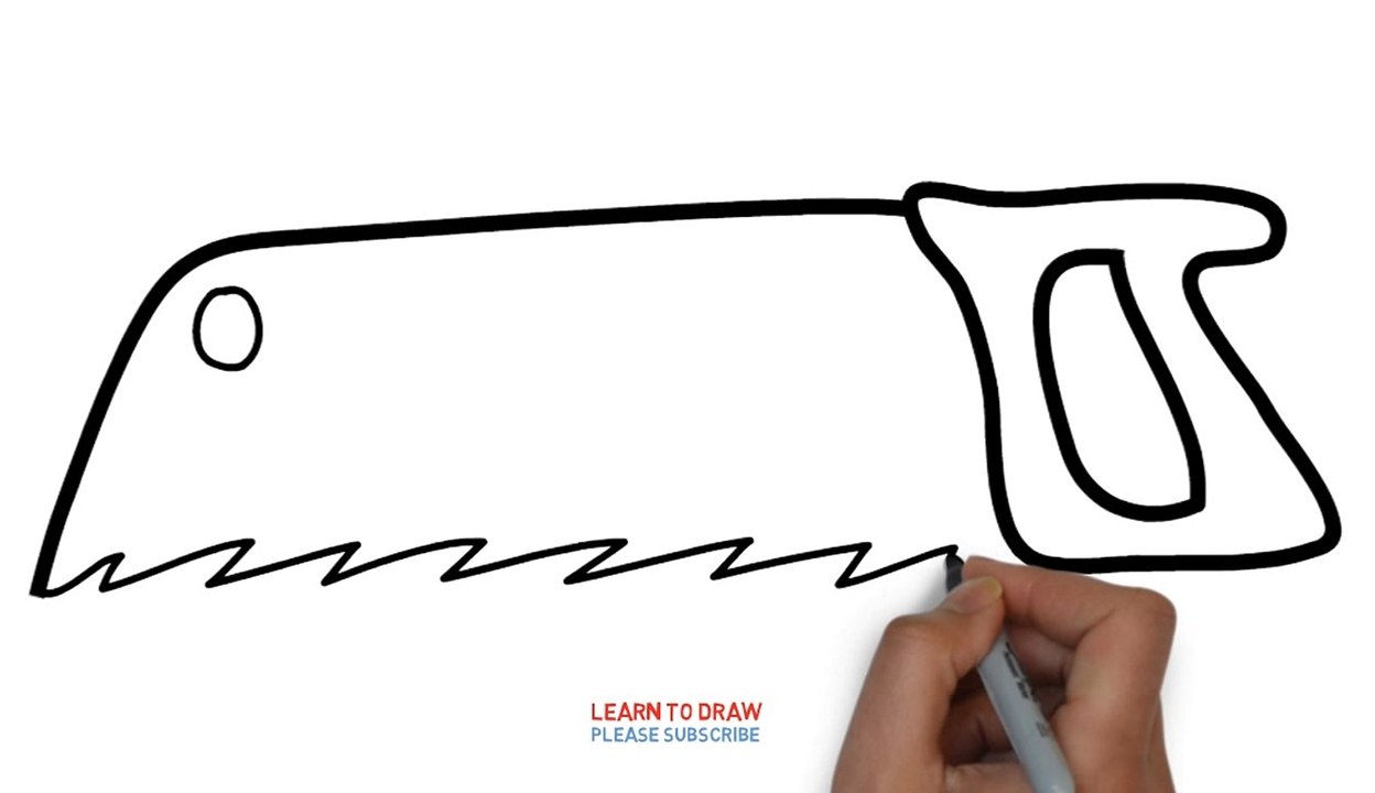 How to draw a saw for kids step by step