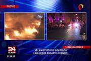 Velan restos de bomberos fallecidos durante incendio en El Agustino