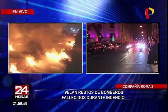 Velan restos de bomberos fallecidos durante incendio en El Agustino