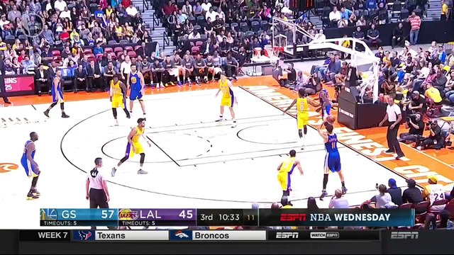Timofey Mozgov Dunks Over Zaza Pachulia Warriors vs Lakers Oct 19, 2016 2016 NBA Preseason