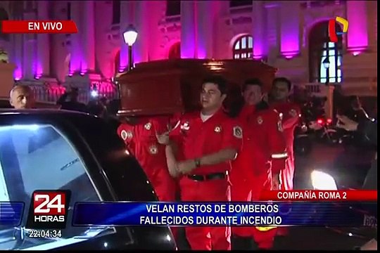 Velan restos de bomberos fallecidos durante incendio en El Agustino